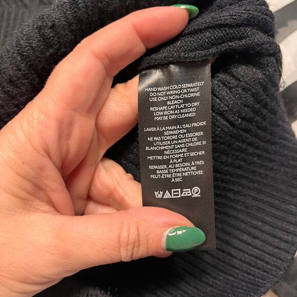 Anthropologie Maeve Black & White Contrast-Sleeves Sweater Size Large - Picture 7 of 10